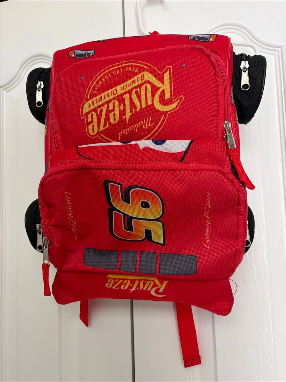Disney Cars Lightning McQueen Red Car-Shaped Kids Backpack - Rust-eze Design